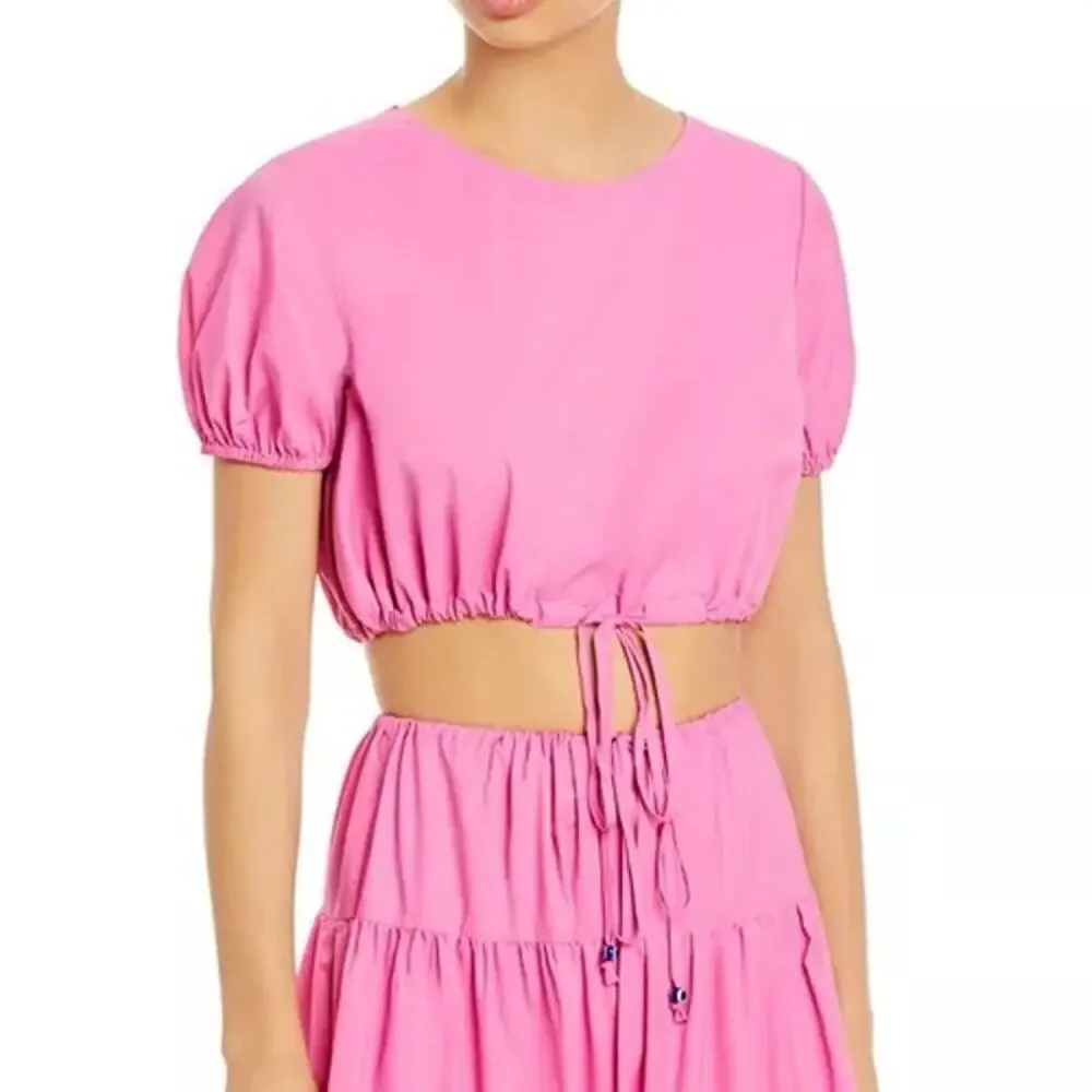 STAUD Prato Crop Top Size M Wild Orchid Pink